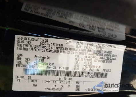 2017 Ford Focus St z USA, uszkodzony, nr VIN 1FADP3L90HL292340